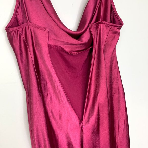 LIONESS Walk The Line Midi‎ Dress In Magenta Sz M - Picture 7 of 10